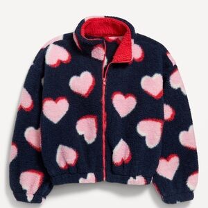 Heart Pattern Fleece Jacket
